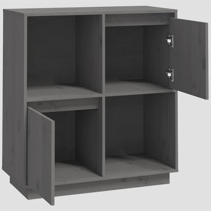 Sideboard Grey 74x35x80 cm Solid Wood Pine