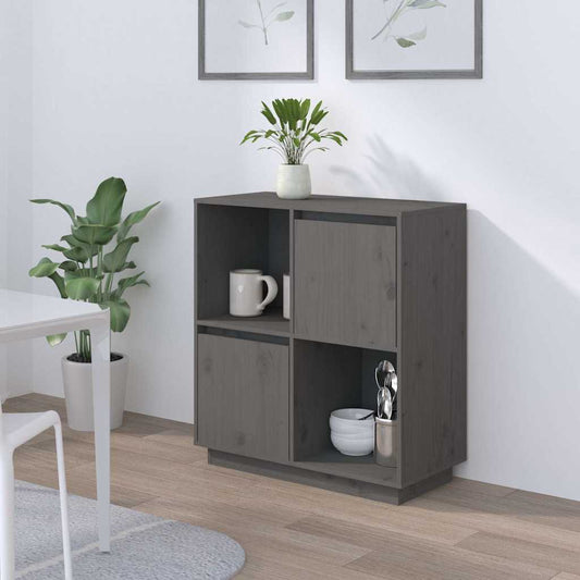 Sideboard | Grey | Solid Pine Wood | Medium | Sideboard | Rectangular