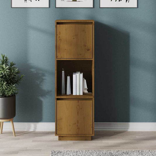 Highboard | Honey brown | Solid pine wood | Tall | Cabinet | Rectangular
