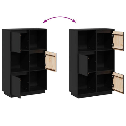 Highboard | Black | Solid pine wood | Medium | Reversible | Highboard