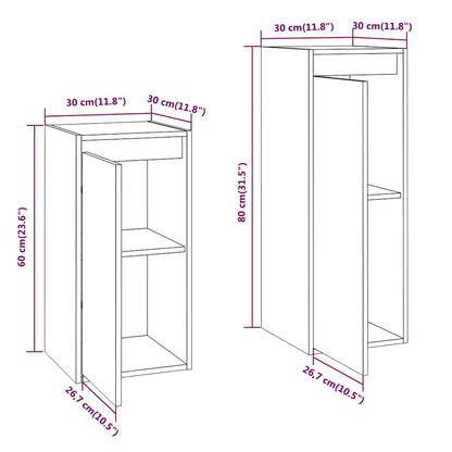 TV Cabinets 2 pcs Solid Wood Pine