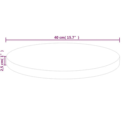 Round Table Top Ø40x2,5 cm Untreated Solid Wood Oak