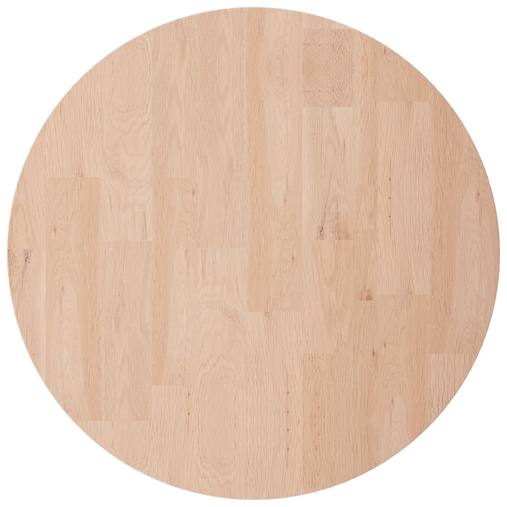 Round Table Top Ø40x4 cm Untreated Solid Wood Oak