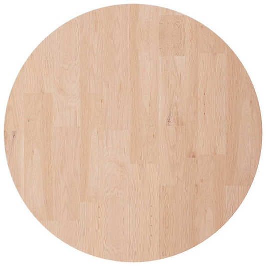 Round Table Top Ø40x4 cm Untreated Solid Wood Oak