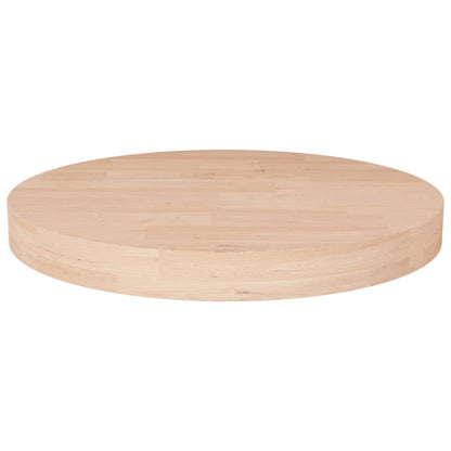 Round Table Top Ø50x4 cm Untreated Solid Wood Oak