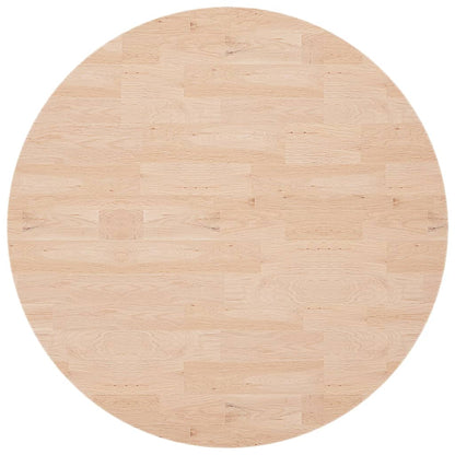 Round Table Top Ø90x4 cm Untreated Solid Wood Oak
