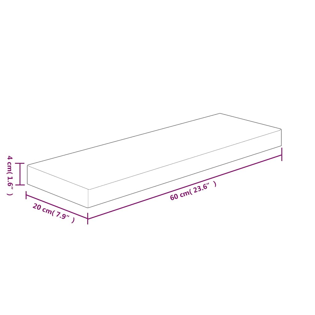 Shelf Board 60x20x4 cm Untreated Solid Wood Oak