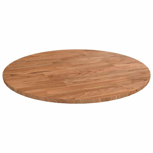 Round Table Top Light Brown Ø40x1.5 cm Treated Solid Wood Oak