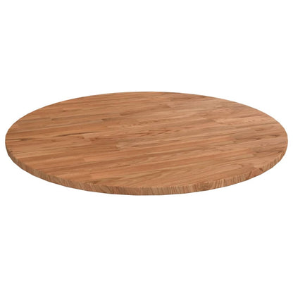 Round Table Top Light Brown Ø60x1.5 cm Treated Solid Wood Oak