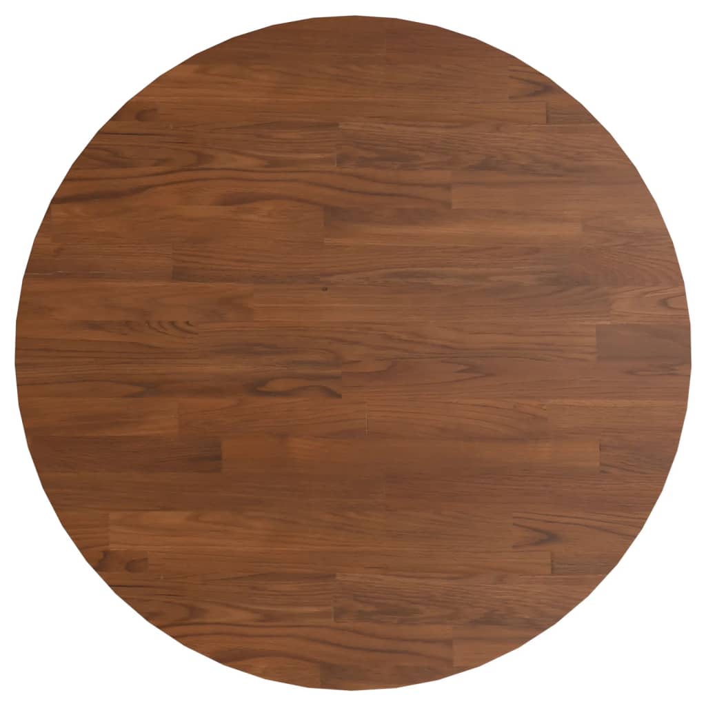 Round Table Top Dark Brown Ø60x1.5 cm Treated Solid Wood Oak