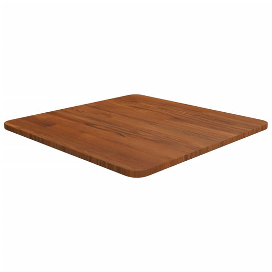 Square Table Top Dark Brown 50x50x1.5cm Treated Solid Wood Oak