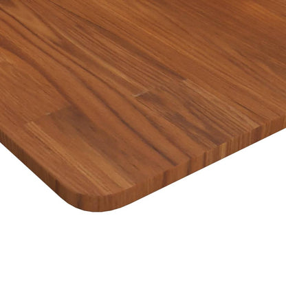 Square Table Top Dark Brown 80x80x1.5cm Treated Solid Wood Oak