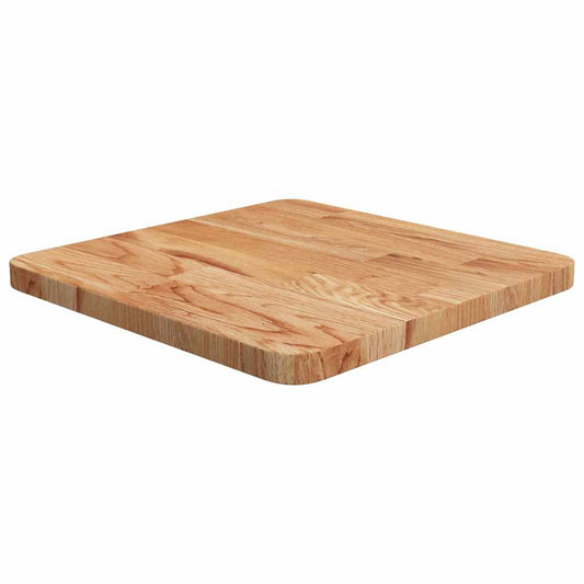 Square Table Top Light Brown 40x40x2.5cm Treated Solid Wood Oak