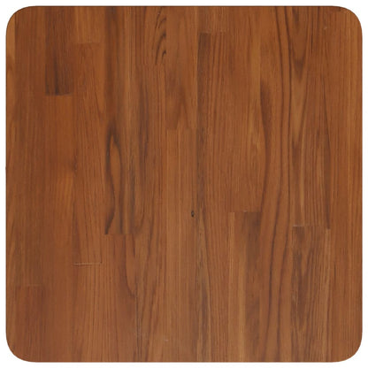 Square Table Top Dark Brown 40x40x2.5cm Treated Solid Wood Oak