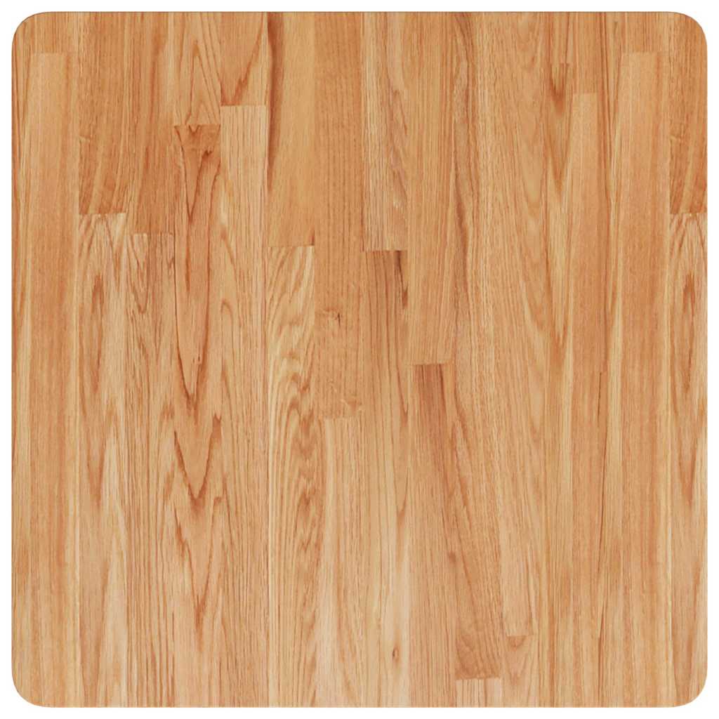 Square Table Top Light Brown 60x60x4cm Treated Solid Wood Oak