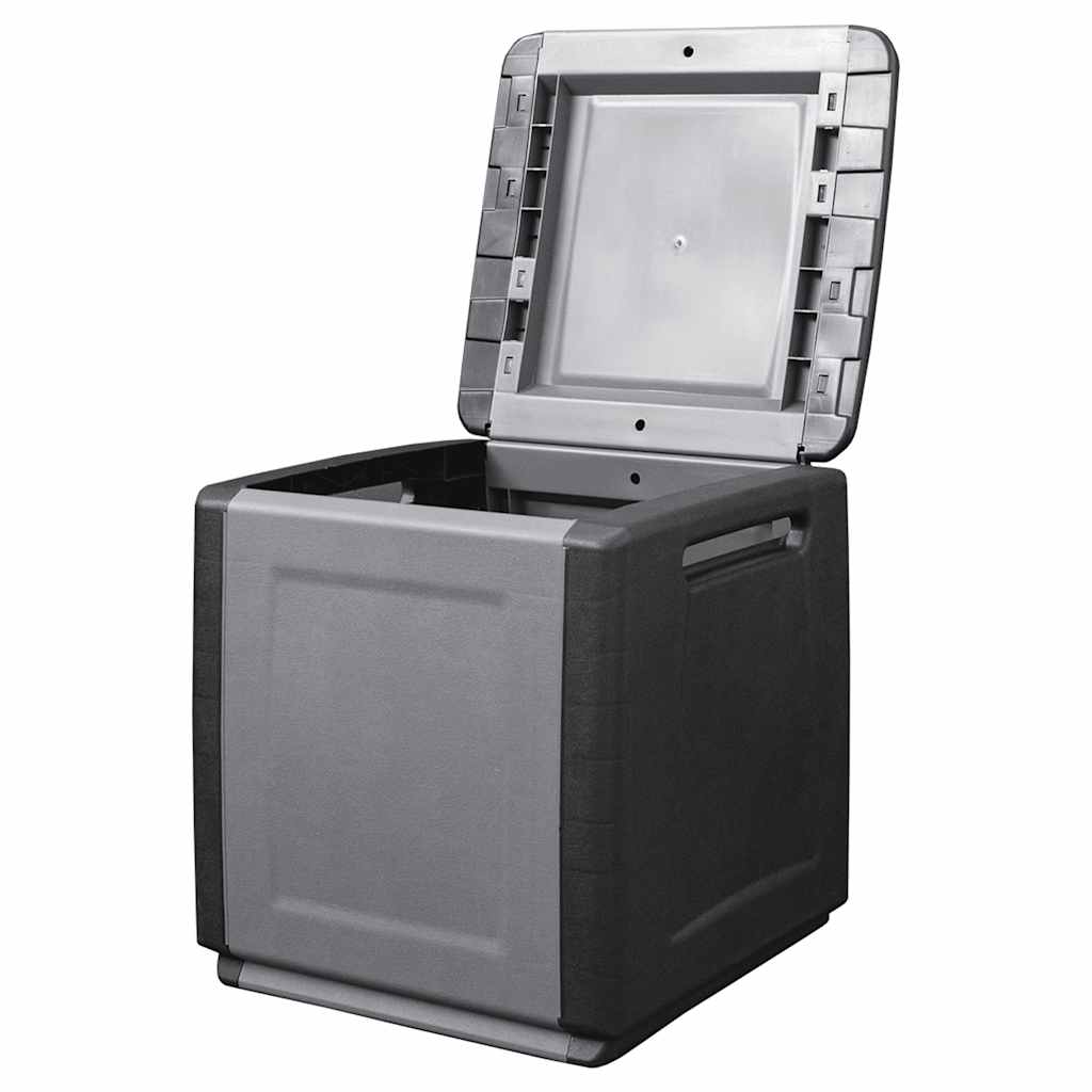 Garden Storage Box 54x53x57 cm 130 L Dark Grey and Black