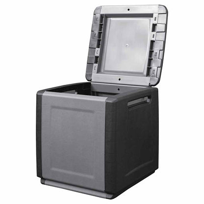 Garden Storage Box 54x53x57 cm 130 L Dark Grey and Black