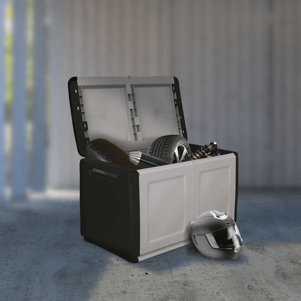 Garden Storage Box 96x53x57 cm 230 L Dark Grey and Black