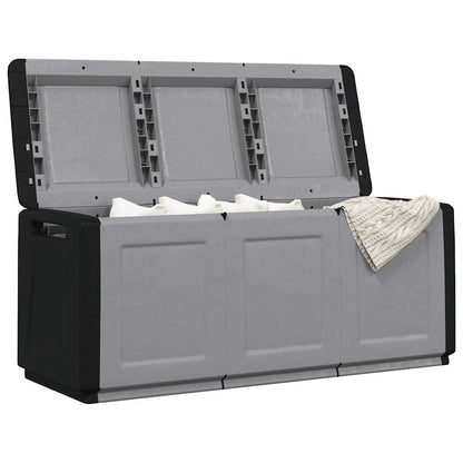 Garden Storage Box 138x53x57 cm 330 L Dark Grey and Black