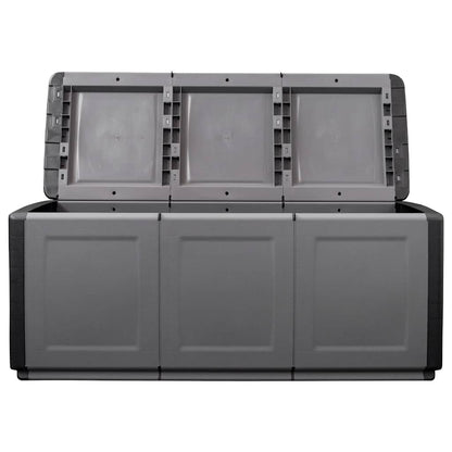 Garden Storage Box 138x53x57 cm 330 L Dark Grey and Black