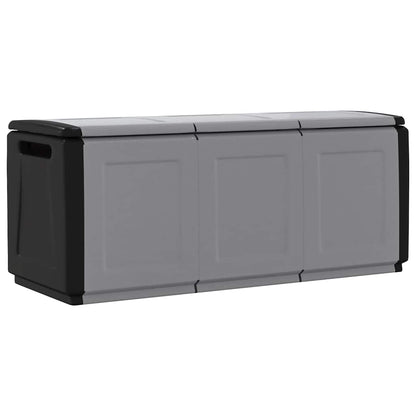 Garden Storage Box 138x53x57 cm 330 L Dark Grey and Black