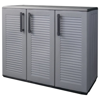 Garden Storage Cabinet Grey and Black 102x37x84 cm PP
