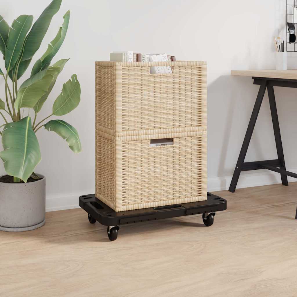 151831 vidaXL Transport Trolley Black 58x38x12 cm PP