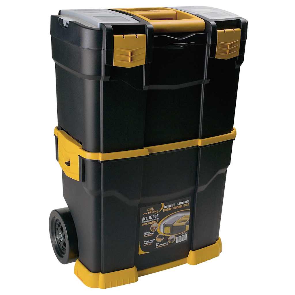 151840 vidaXL Rolling Tool Box 460x280x677 mm PP