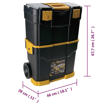 151840 vidaXL Rolling Tool Box 460x280x677 mm PP