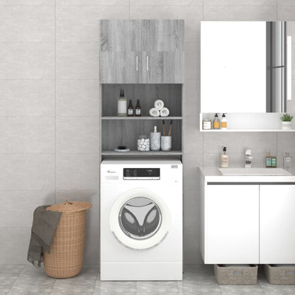 Washing Machine Cabinet Grey Sonoma 64x25.5x190 cm