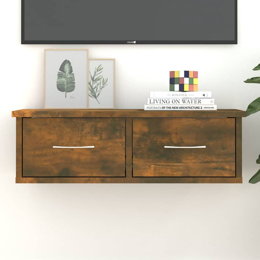 815078 vidaXL Wall Cabinet Smoked Oak 60x26x18,5 cm Engineered Wood