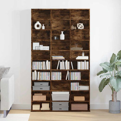 CD Cabinet Smoked Oak 102x23x177,5 cm Engineered Wood