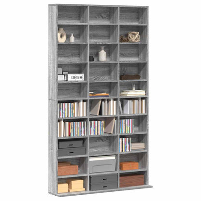 CD Cabinet Grey Sonoma 102x23x177,5 cm Engineered Wood