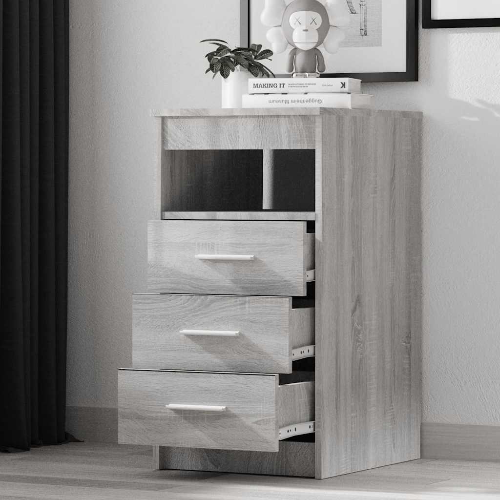 Drawer Cabinet | Grey Sonoma | Engineered wood | Compact | Drawer Cabinet