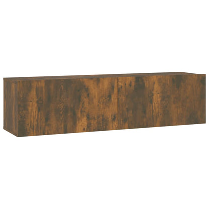 TV Wall Cabinet Smoked Oak 120x30x30 cm Engineered Wood