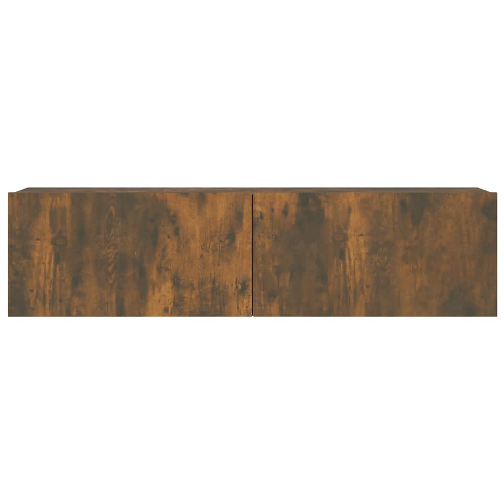 TV Wall Cabinet Smoked Oak 120x30x30 cm Engineered Wood