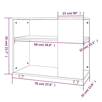 Side Table Grey Sonoma 70x35x55 cm Engineered Wood