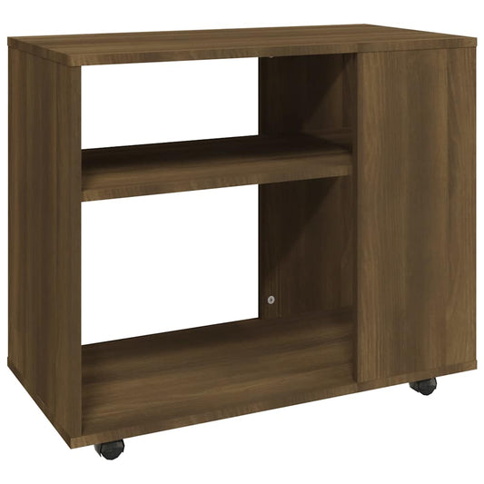 Side Table Brown Oak 70x35x60.5 cm Engineered Wood