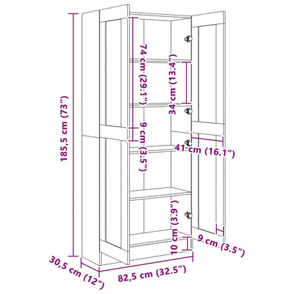 815114 vidaXL Book Cabinet Smoked Oak 82,5x30,5x185,5 cm Engineered Wood