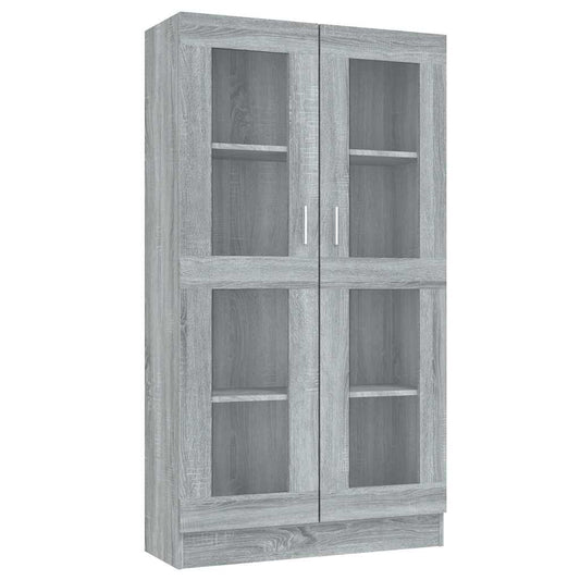 Vitrine Cabinet Grey Sonoma 82,5x30,5x150 cm Engineered Wood