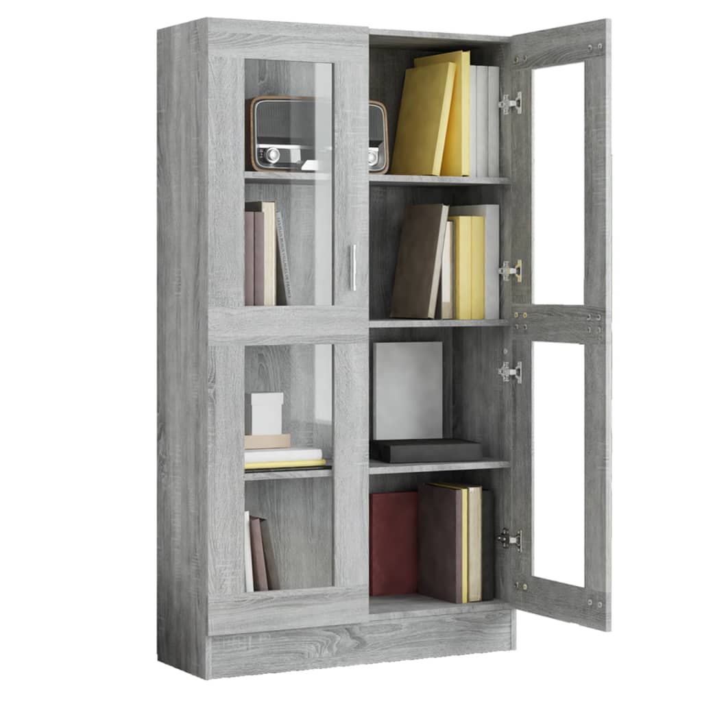 Vitrine Cabinet Grey Sonoma 82,5x30,5x150 cm Engineered Wood