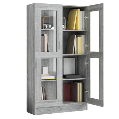 Vitrine Cabinet Grey Sonoma 82,5x30,5x150 cm Engineered Wood