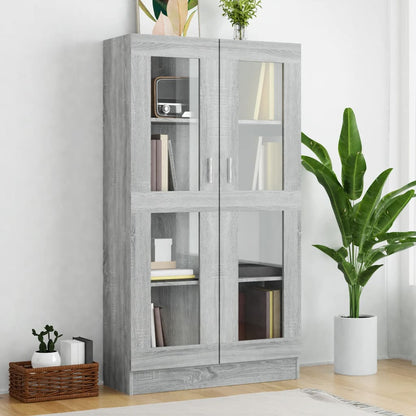 Vitrine Cabinet Grey Sonoma 82,5x30,5x150 cm Engineered Wood