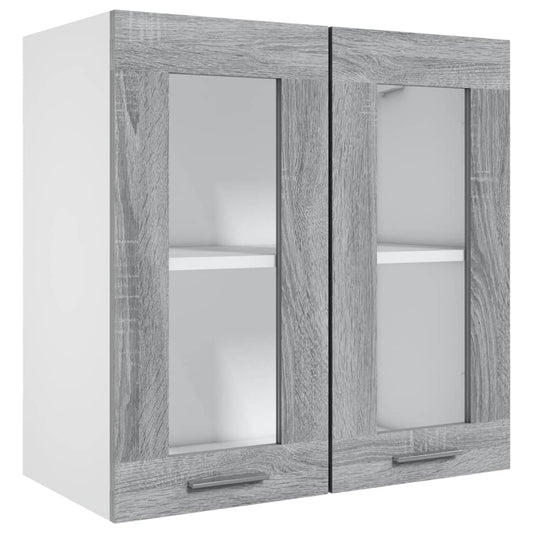 Hanging Glass Cabinet Lyon Grey Sonoma 60x31x60 cm Engineered Wood