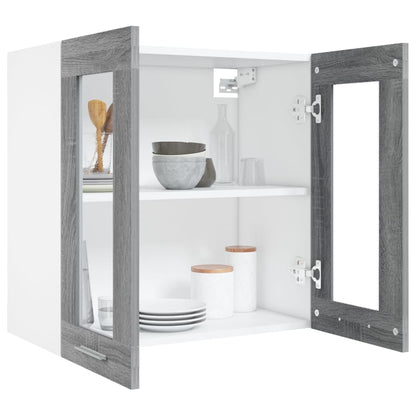 Hanging Glass Cabinet Lyon Grey Sonoma 60x31x60 cm Engineered Wood