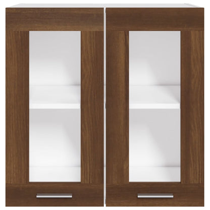 Hanging Glass Cabinet Lyon Brown Oak 60x31x60 cm Engineered Wood