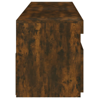 815124 vidaXL TV Cabinet with LED Lights 2 pcs Smoked Oak 75x35x40 cm