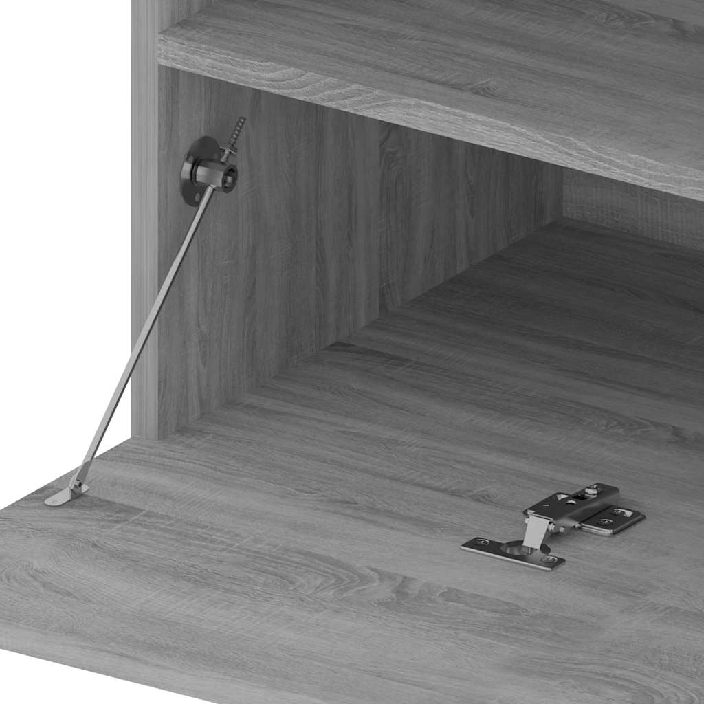 815126 vidaXL TV Cabinet with LED Lights 2 pcs Grey Sonoma 75x35x40 cm
