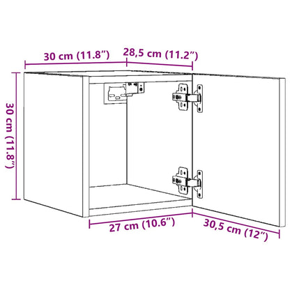 Wall Mounted TV Cabinet Smoked Oak 30.5x30x30 cm