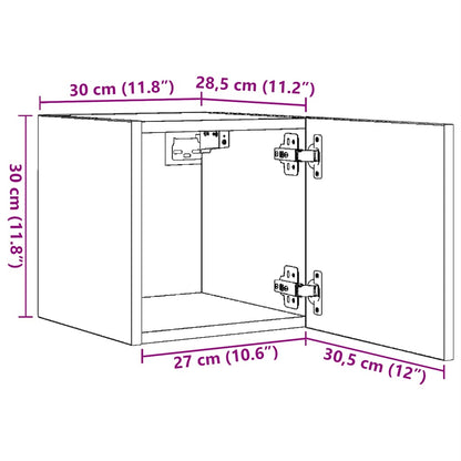 Wall Mounted TV Cabinet Grey Sonoma 30.5x30x30 cm